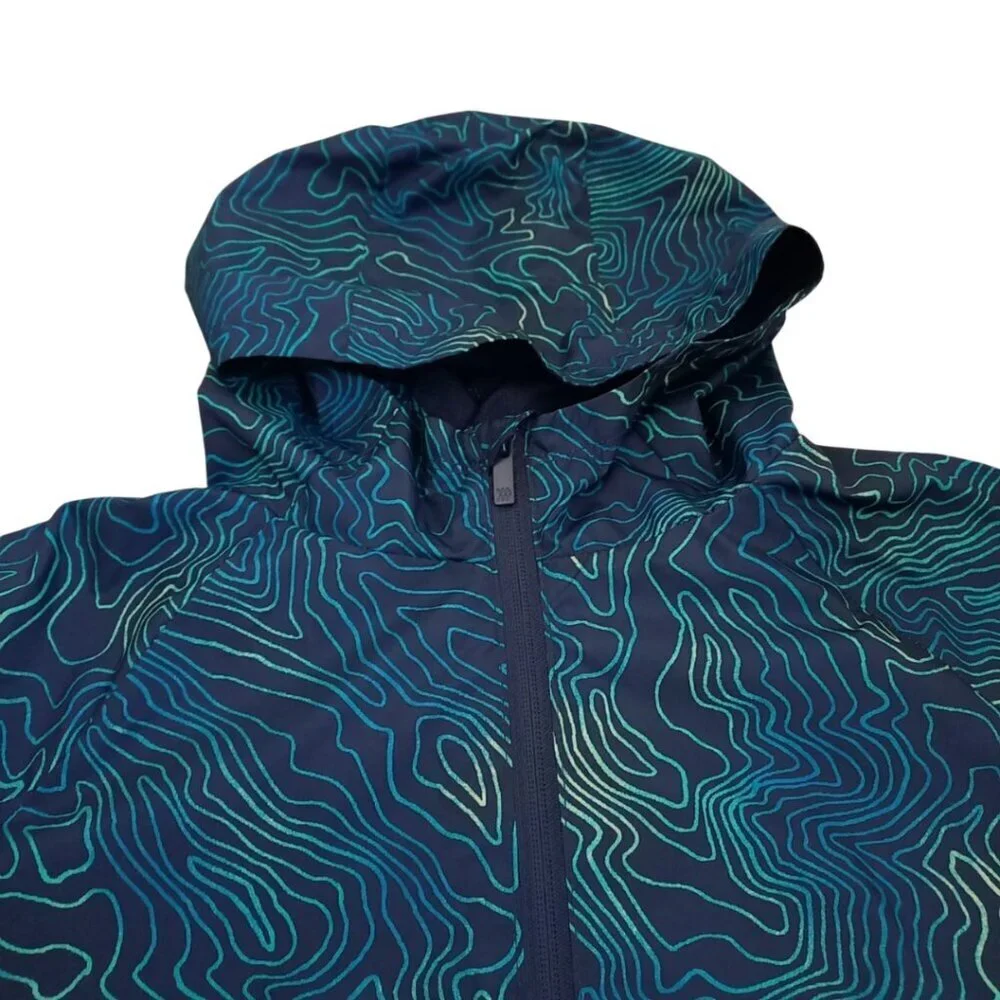 All in Motion Kids Blue Geometric Hooded Windbreaker – Size L (10/12)